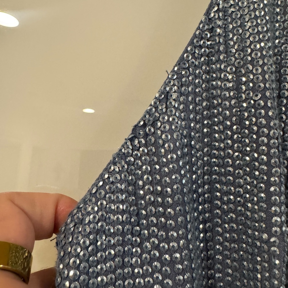 MLV Carmen sequin dress in blue - Picture 9 of 13